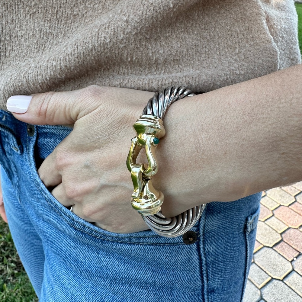 Vintage David Yurman 10mm gold cable buckle bracelet